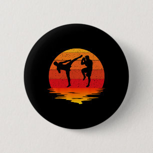 Muay Thai Retro Vintage Martial Arts Combat Boxing 6 Cm Round Badge