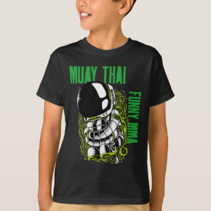Muay Thai Rolled Up Astronaut, Mma, Kickboxing, Ji T-Shirt