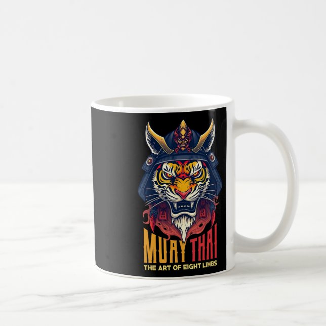 Muay Thai Samurai Tiger Thai Boxing Graphic  Coffee Mug (Right)