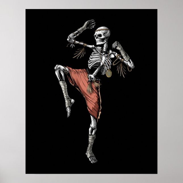 Muay Thai Skeleton Poster (Front)