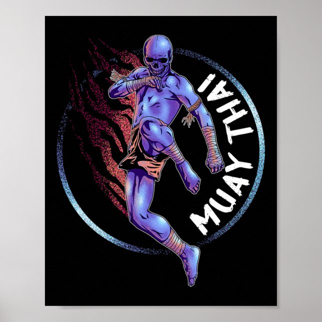 Muay Thai Skeleton  Poster (Front)