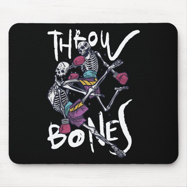 Muay Thai Skeleton - Thai Boxing And Kickboxing  Mouse Mat (Front)