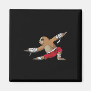 Muay Thai Sloth At Kickboxing As Karate Kick Marti Magnet
