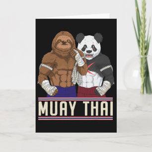 Muay Thai Sloth Panda Kickboxing Fighter Card