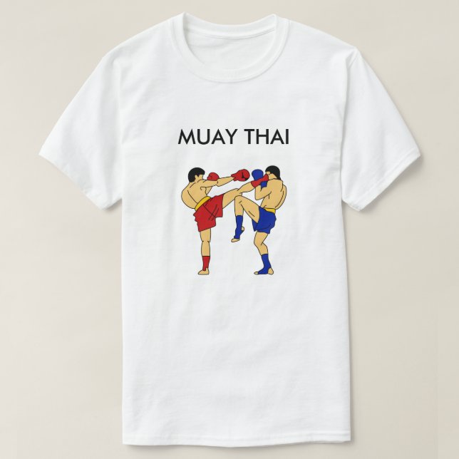 Muay Thai T-Shirt (Round House) White (Design Front)