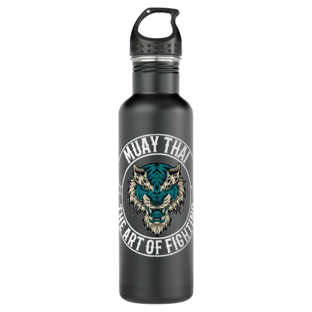 Muay Thai Thai Boxing and Lion Premium 710 Ml Water Bottle (Front)