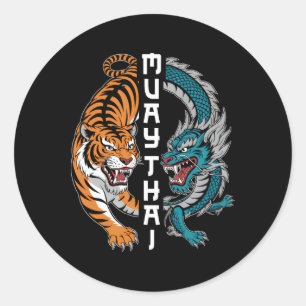 Muay Thai Thailand Boxing Muay Thai Fan Men Women Classic Round Sticker