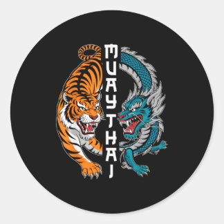 Muay Thai Thailand Boxing Muay Thai Fan Men Women  Classic Round Sticker