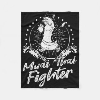Muay Thai Thailand Fist Ring Knee Fighter Techniqu Fleece Blanket