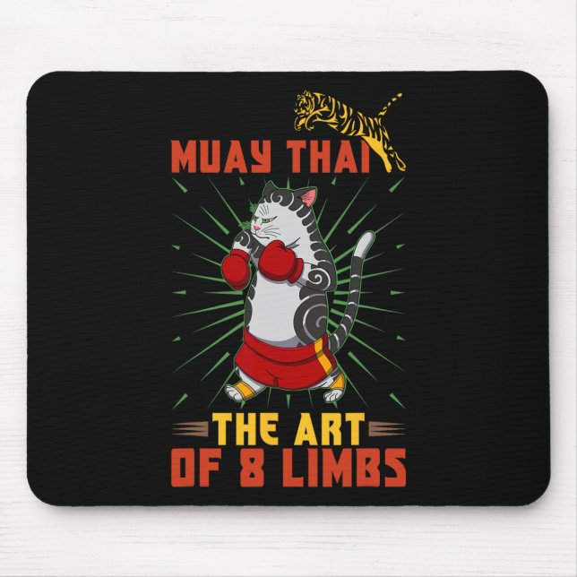 Muay Thai Thailand Fist Ring Knee Fighter Techniqu Mouse Mat (Front)