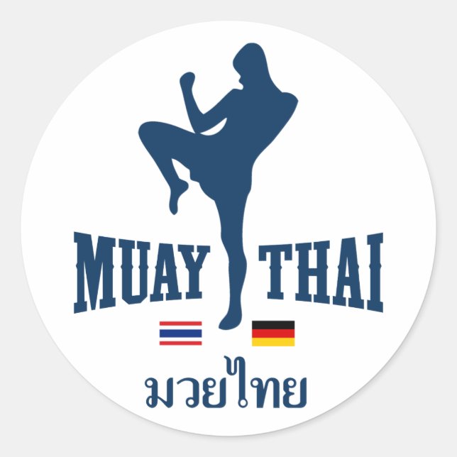 Muay Thai Thailand Germany Classic Round Sticker (Front)