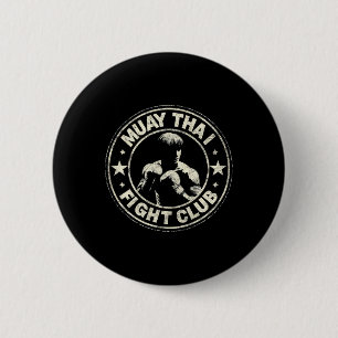 Muay Thai Thailand Kickboxing Mma Fighter Vintage 6 Cm Round Badge