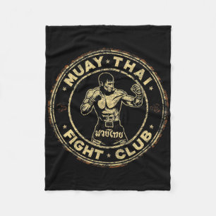Muay Thai Thailand Kickboxing Mma Fighter Vintage  Fleece Blanket