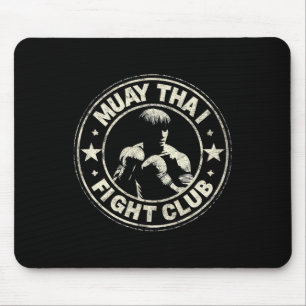 Muay Thai Thailand Kickboxing Mma Fighter Vintage Mouse Mat