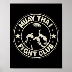 Muay Thai Thailand Kickboxing Mma Fighter Vintage Poster