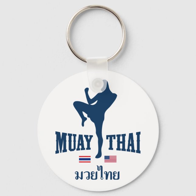 Muay Thai Thailand USA Key Ring (Front)