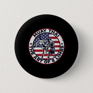 Muay Thai The Art of 8 Limbs Muay Thai Martial 6 Cm Round Badge