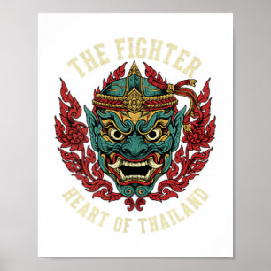 Muay Thai The Fighter Heart Thailand Demon MMA Poster