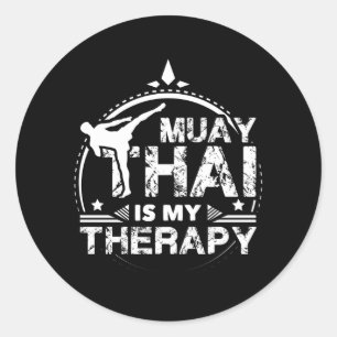 Muay Thai Therapy Classic Round Sticker
