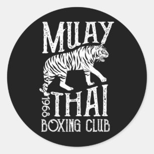 Muay Thai Tiger Mma Training Street Fight Kickboxi Classic Round Sticker