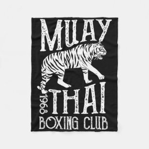 Muay Thai Tiger Mma Training Street Fight Kickboxi Fleece Blanket