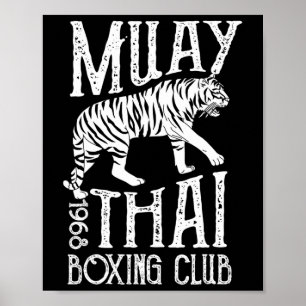 Muay Thai Tiger Mma Training Street Fight Kickboxi Poster