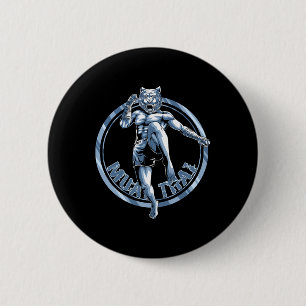 Muay Thai Tiger - Nak Muay, Kickboxing Gift _1 6 Cm Round Badge
