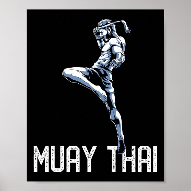 Muay Thai Tiger - Nak Muay, Kickboxing Gift  Poster (Front)