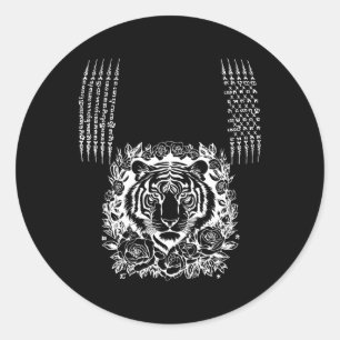 Muay Thai Tiger Tattoo Kickboxing Asian Cultural S Classic Round Sticker