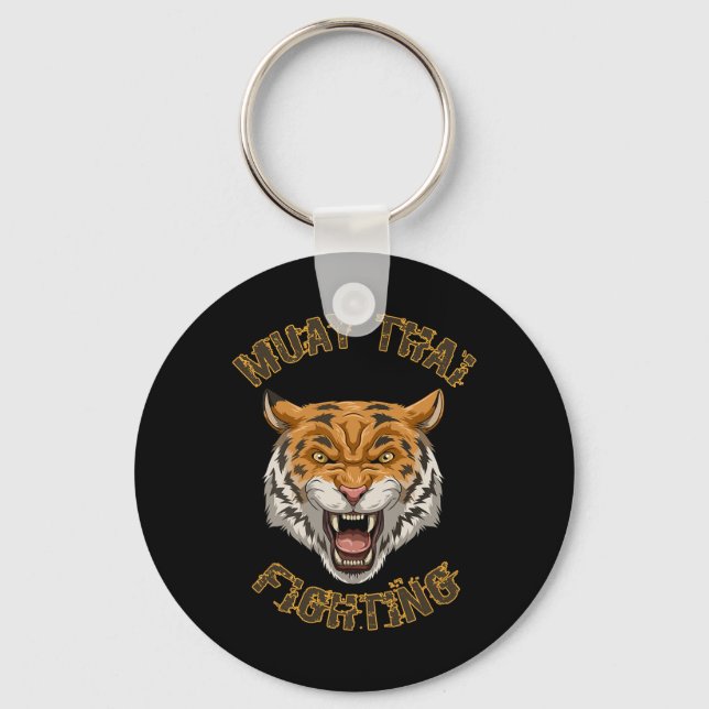 Muay Thai Tiger - Thai Boxing And Kickboxing _2  Key Ring (Front)