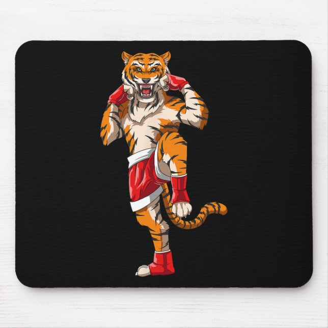 Muay Thai Tiger - Thai Boxing And Kickboxing  Mouse Mat (Front)