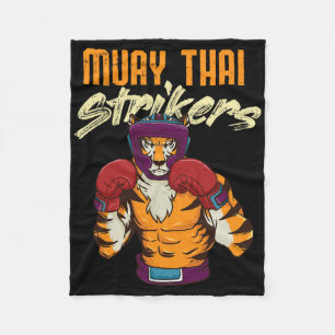 Muay Thai Tiger Thai Boxing Thailand Kickboxing 1 Fleece Blanket