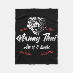Muay Thai Tiger - Tiger Thai Boxing And Kickboxing Fleece Blanket