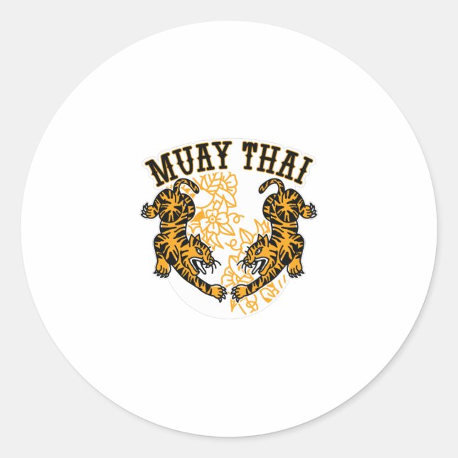 Muay Thai Tigers Classic Round Sticker (Front)