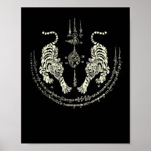 Muay Thai Tigers Martial Art Fighter Kickboxing Di Poster