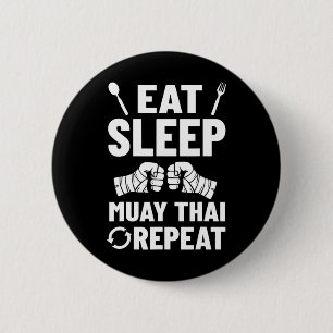 Muay Thai Training Fighter Kickboxing Beginner Box 6 Cm Round Badge