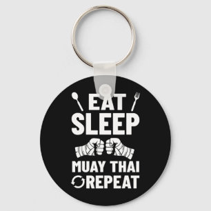 Muay Thai Training Fighter Kickboxing Beginner Box Key Ring