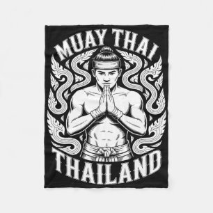 Muay Thai Training Kickboxing Thailand Vintage Tig Fleece Blanket