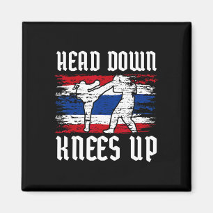 Muay Thai Training Martial Art Sports Head Down Kn Magnet