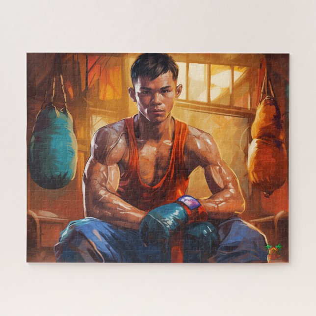 Muay Thai Training: The Fight Begins Jigsaw Puzzle (Horizontal)