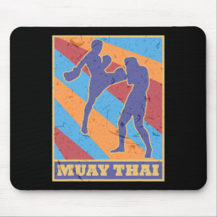 Muay Thai Vintage Retro Colors Kickboxing Mma Boxe Mouse Mat