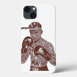 Muay Thai Vintage Typography Fighter Iphone case