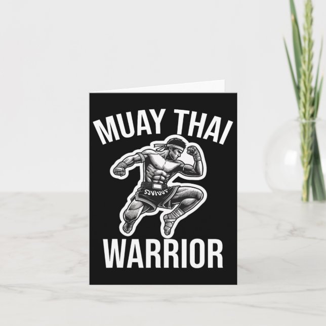 Muay Thai Warrior Boxing Fighting Martial Arts Com Card (Front)