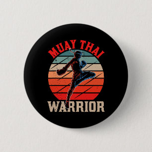 Muay Thai Warrior Martial Arts Hobby Fighter Boxin 6 Cm Round Badge
