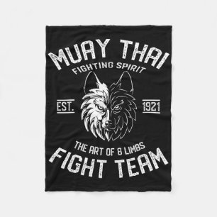 Muay Thai Wolf Fight Team - Nak Muay, Kickboxing G Fleece Blanket