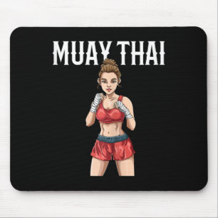 Muay Thai Woman - Thai Boxing And Kickboxing Mouse Mat