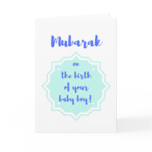 Mubarak on the Birth of Your Baby Boy! -Card