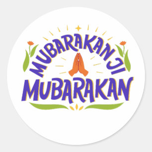 Mubarakan Desi wedding celebration playful  Classic Round Sticker