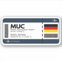 MUC Munich Airport Boarding Pass - Travel