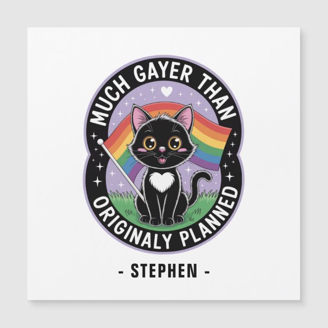 Much Gayer – Funny Cute Black Cat LGBTQ Pride (Front)